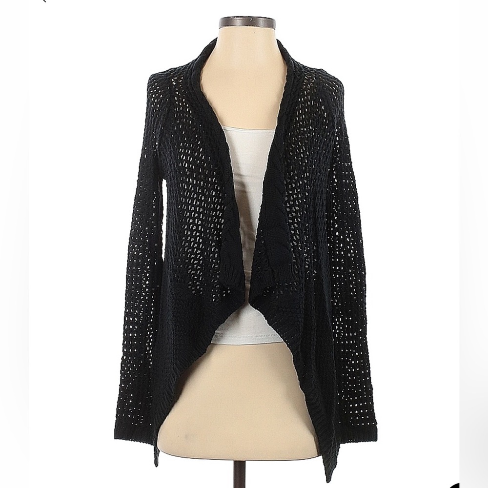 HUSH Black open knit cardigan